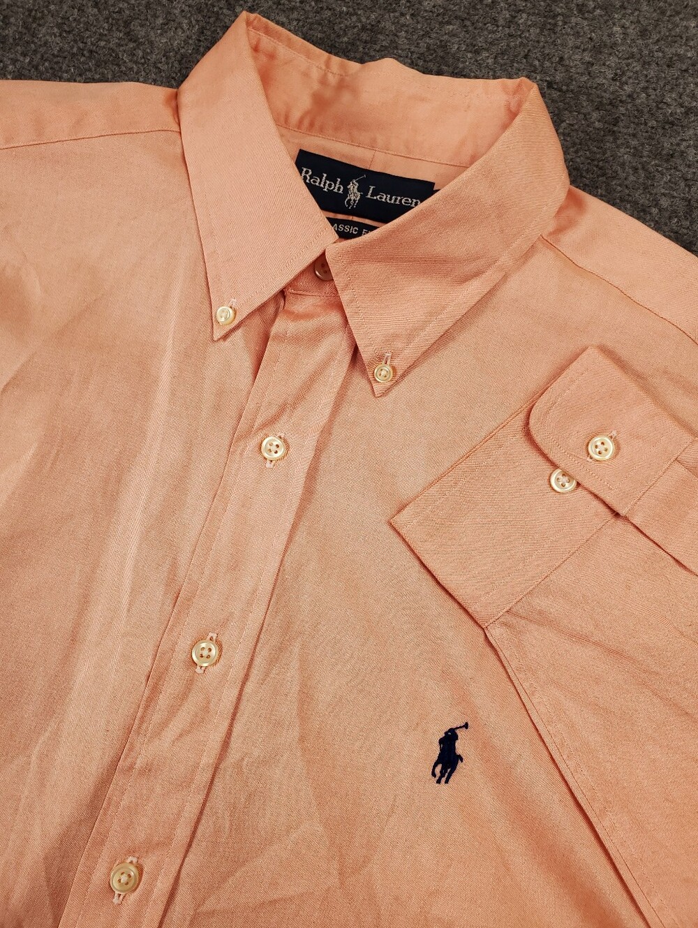Vintage 90s Ralph Lauren Classic Fit Oxford Button Down Shirt 16.5 32 33 OCBD